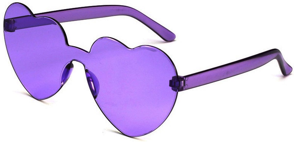 Festival Bril Hart - Paars | Kunststof / Plastic | Fashion Favorite